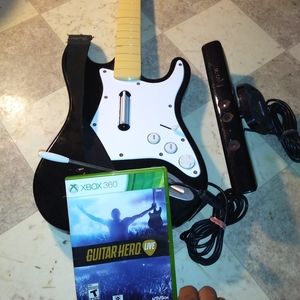 Xbox 360 guitar hero ,guitar and xbox connect